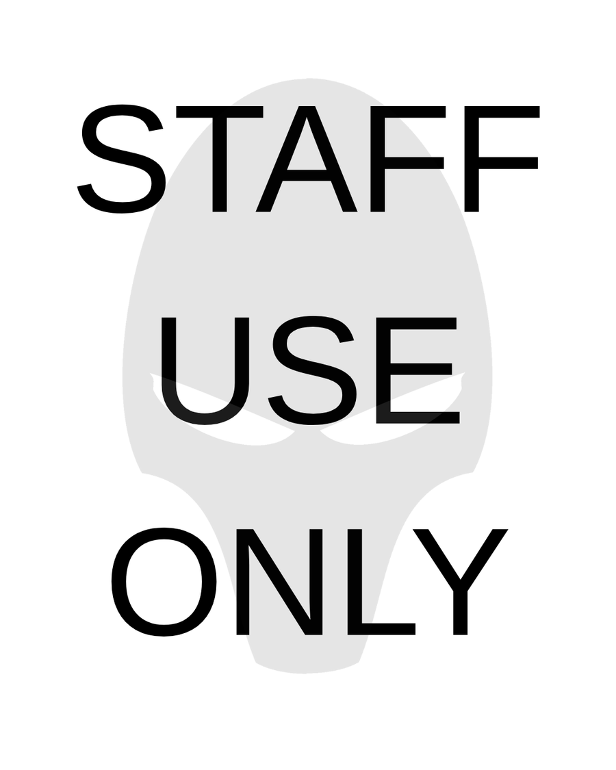 Black text stating "STAFF USE ONLY" is displayed over a faint gray stylized mask on APEX Free Copy, clearly marking the area as restricted to staff.